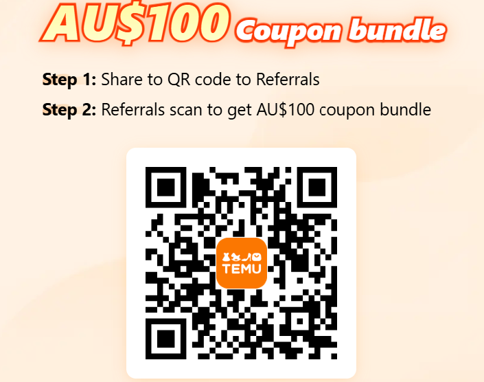 AU$100 Temu Coupon Bundle